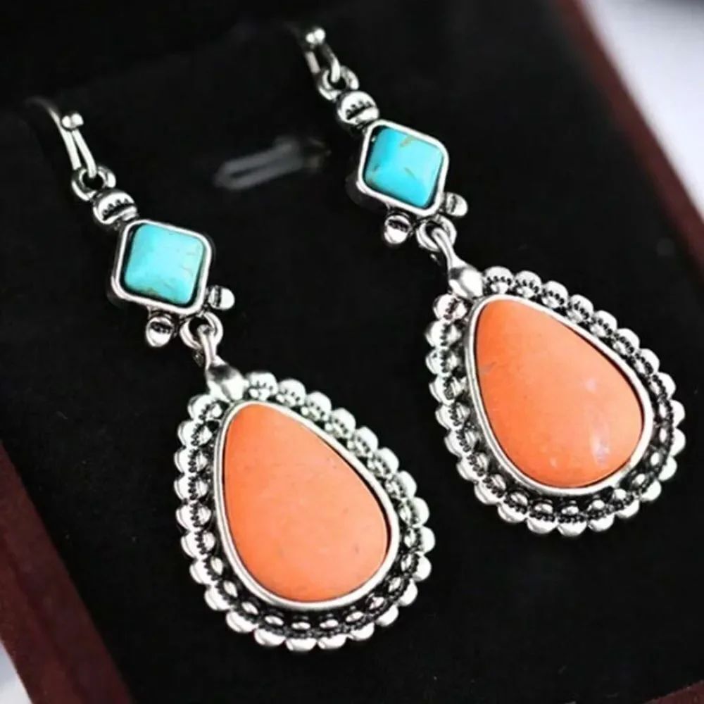 3for$20 2pcs New Bohemian Style Earrings,  Water Drop Shaped Dangle Earrings
